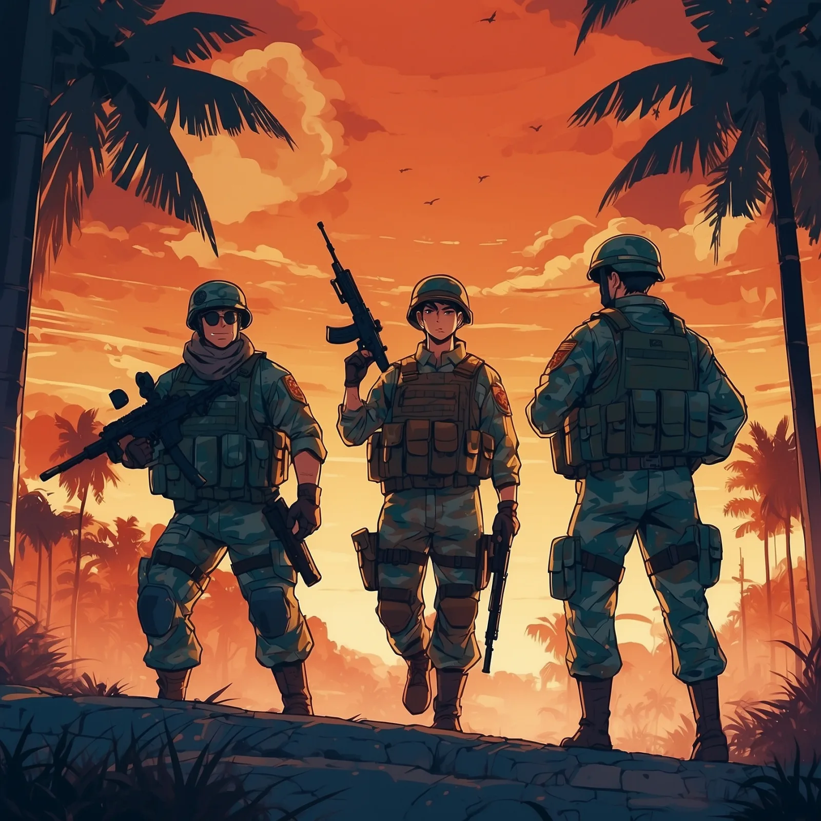 The Two Soldiers and the Robber – illustration