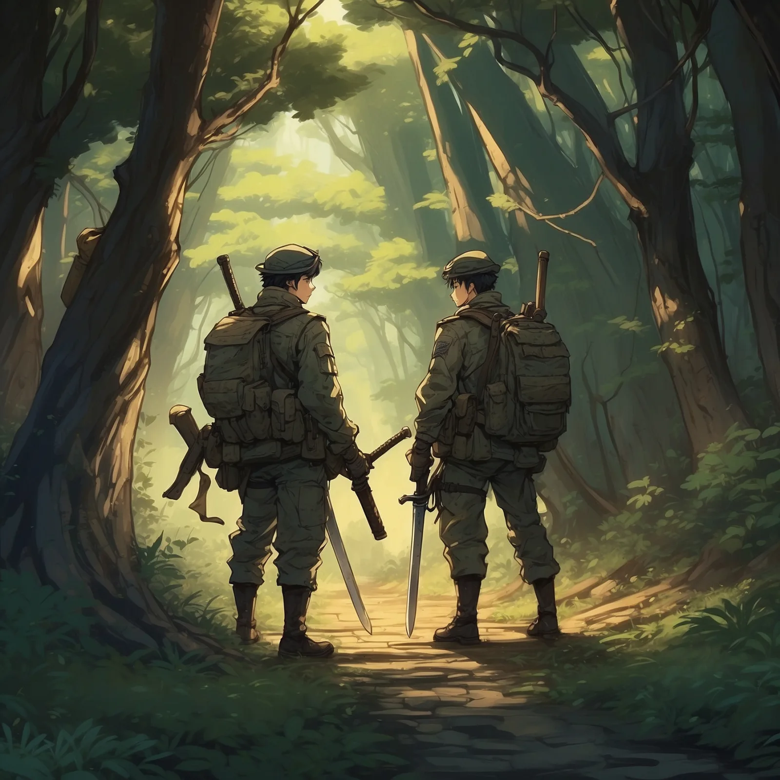 Illustration from the story The Two Soldiers and the Robber