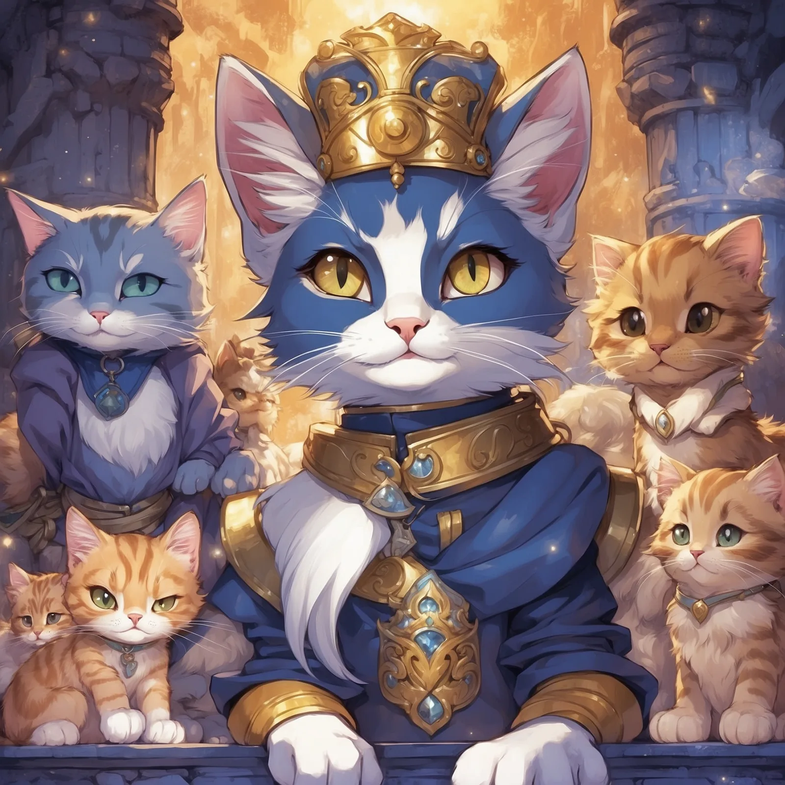 Illustration from the story The Velvet Paw and the Throne of Stars