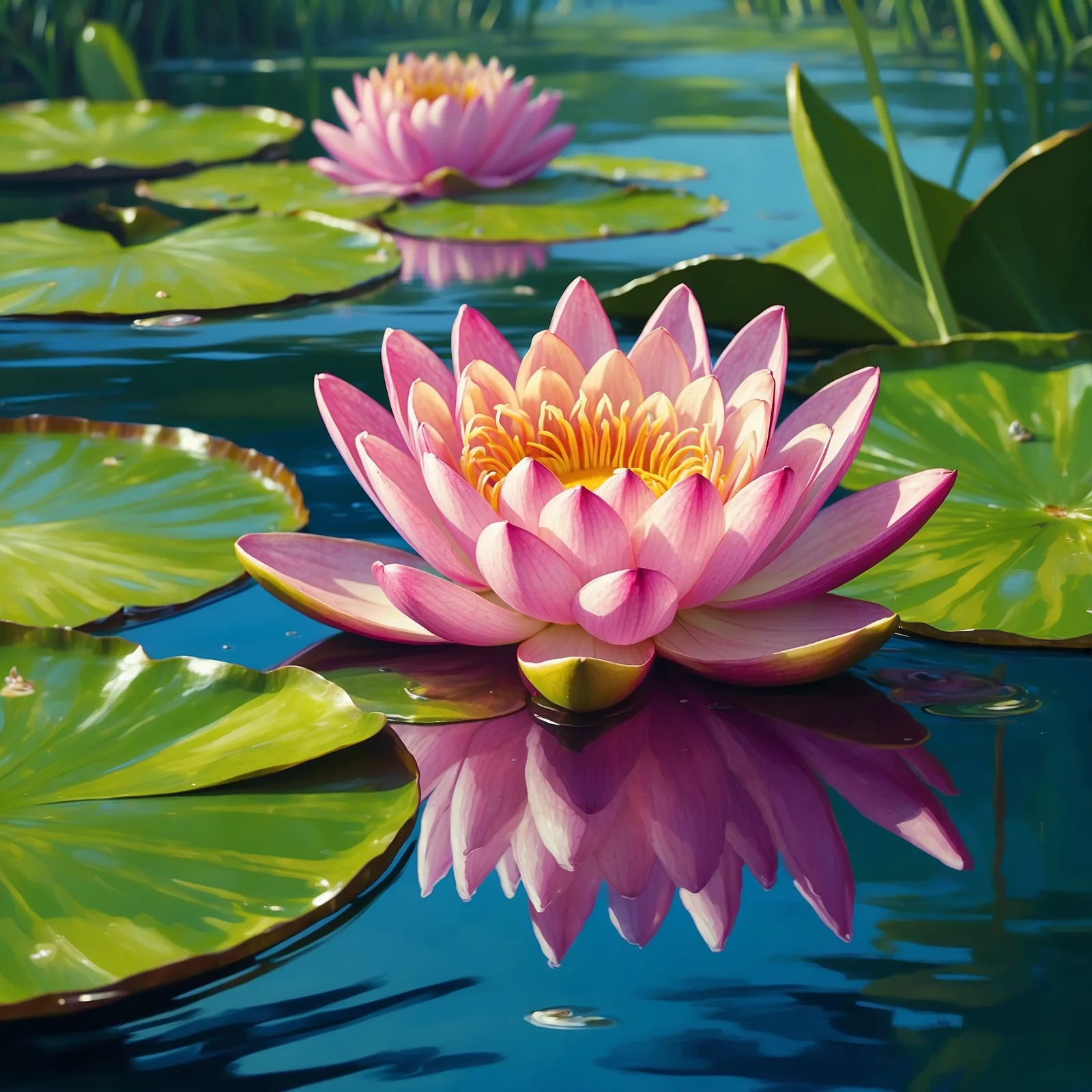 The Water Lily and The Gold-Spinners – illustration