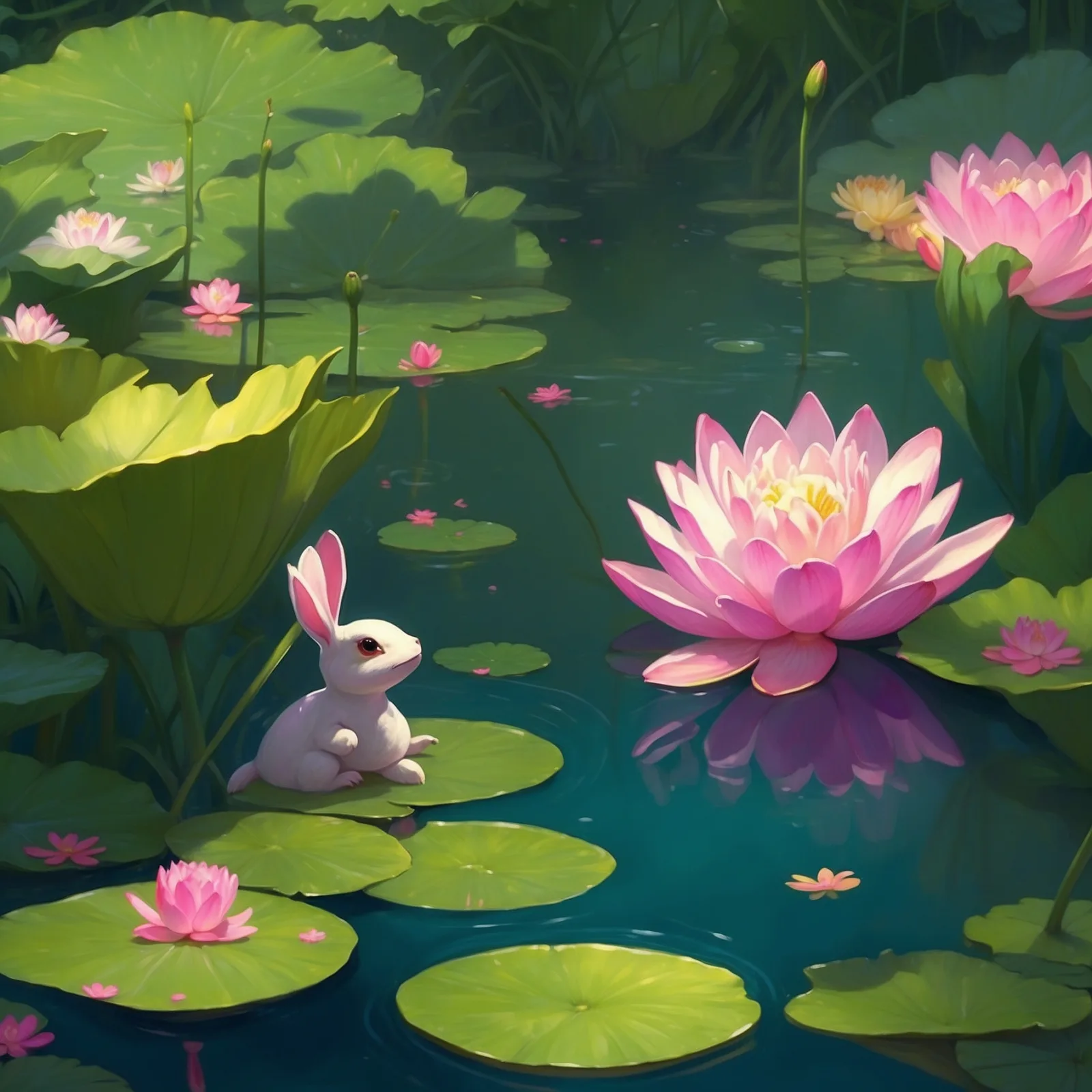 Illustration from the story The Water Lily and The Gold-Spinners