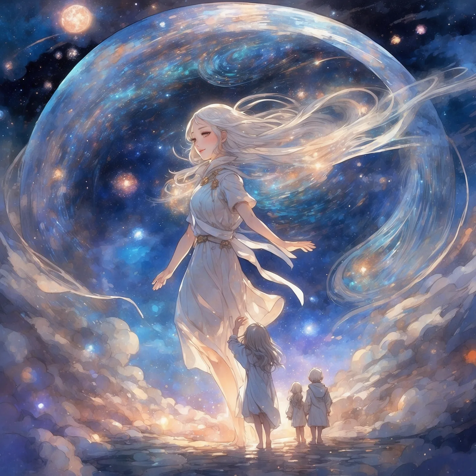 Illustration from the story The Whispering Winds of the Galactic Well