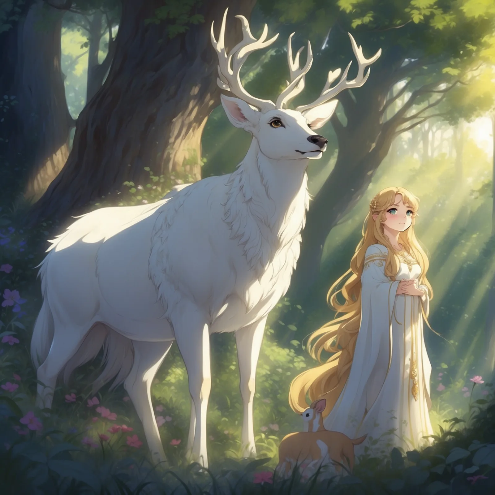 Illustration from the story The White Doe