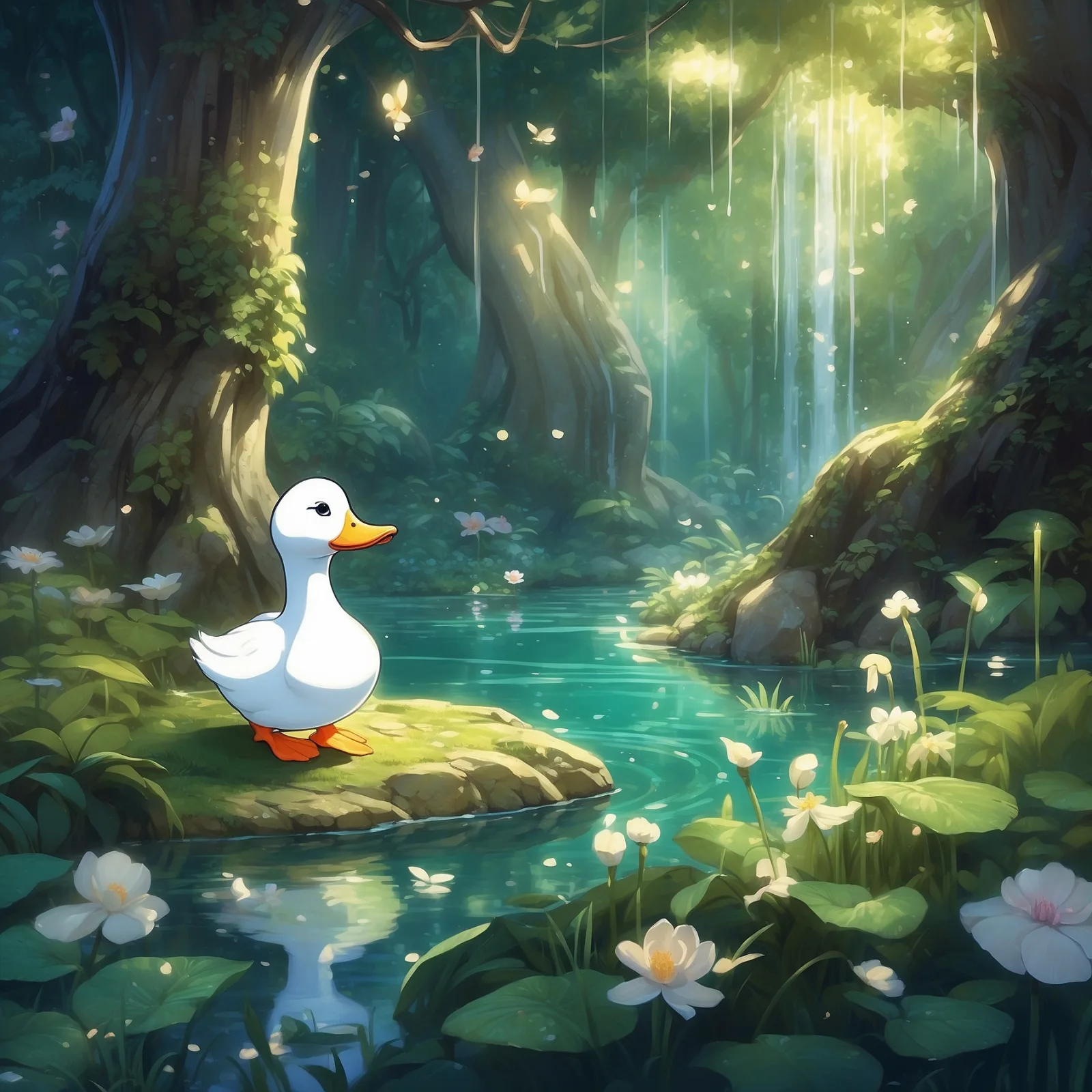 Illustration from the story The White Duck