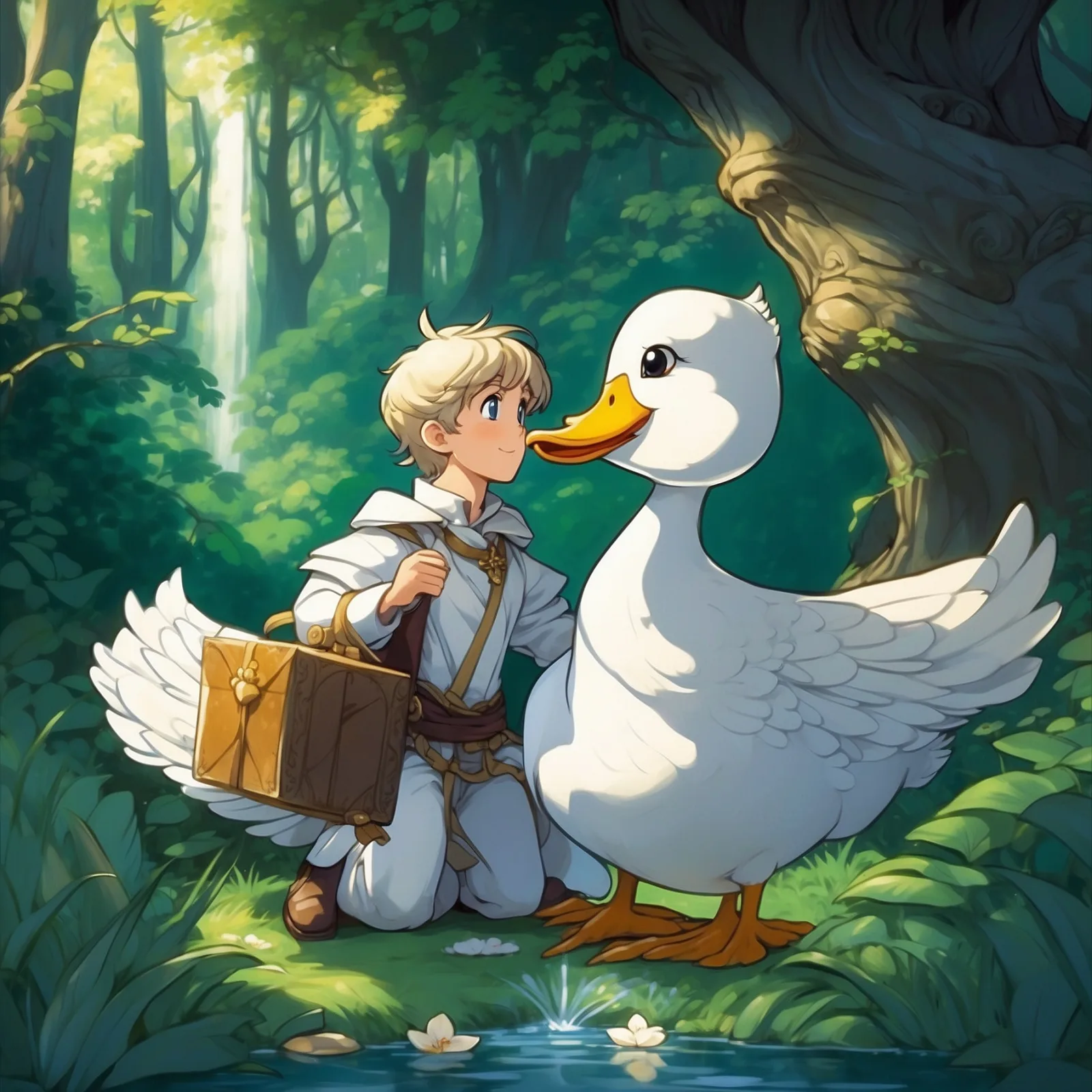 Illustration from the story The White Duck