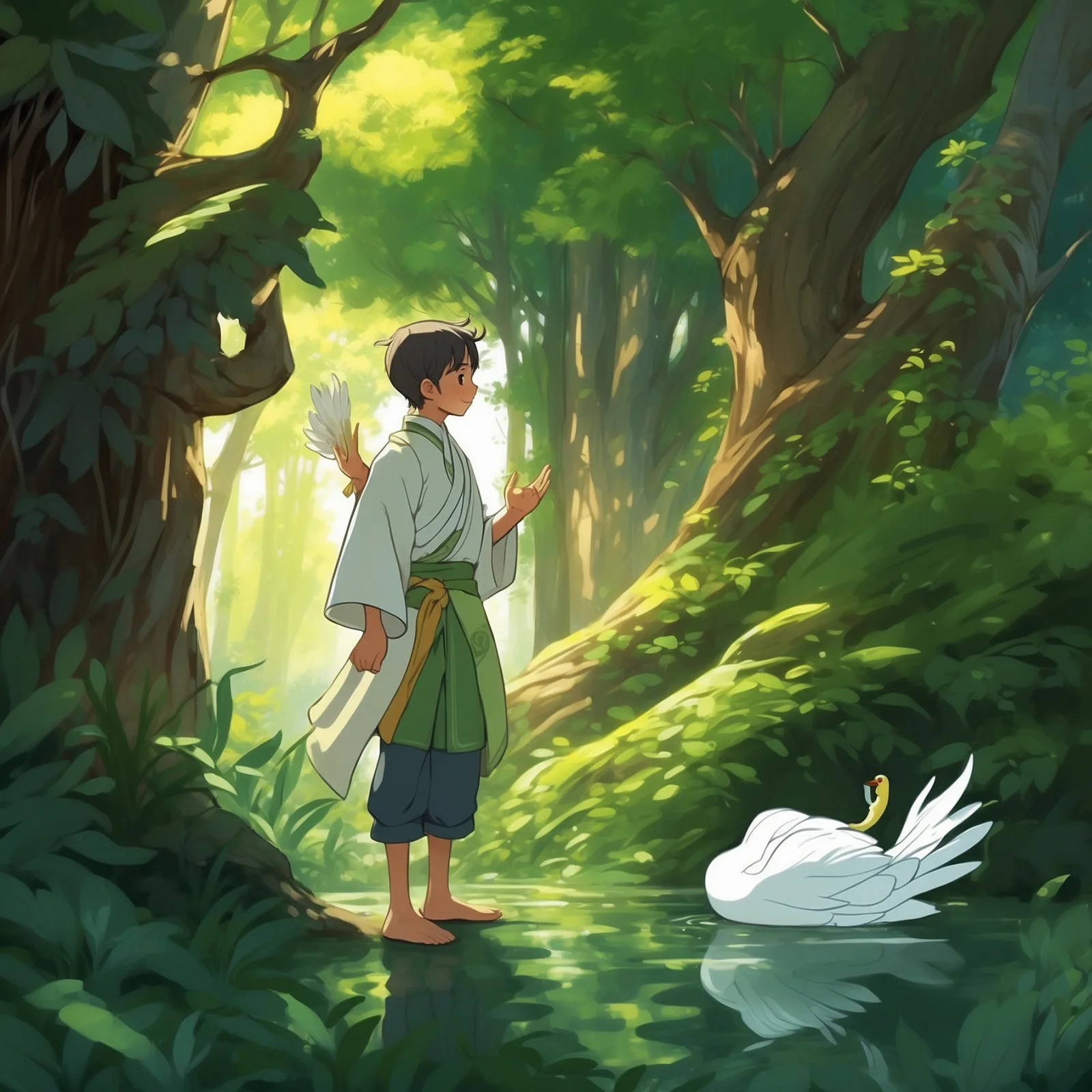 Illustration from the story The White Duck