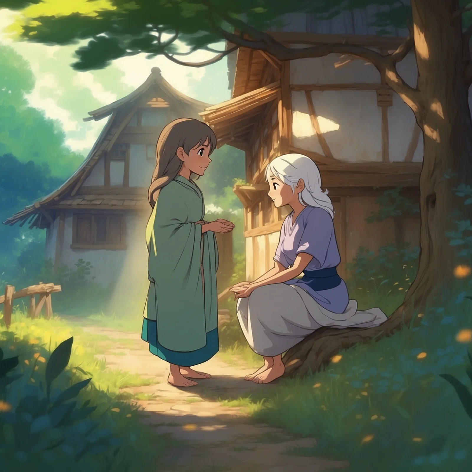 Illustration from the story The Wise Girl