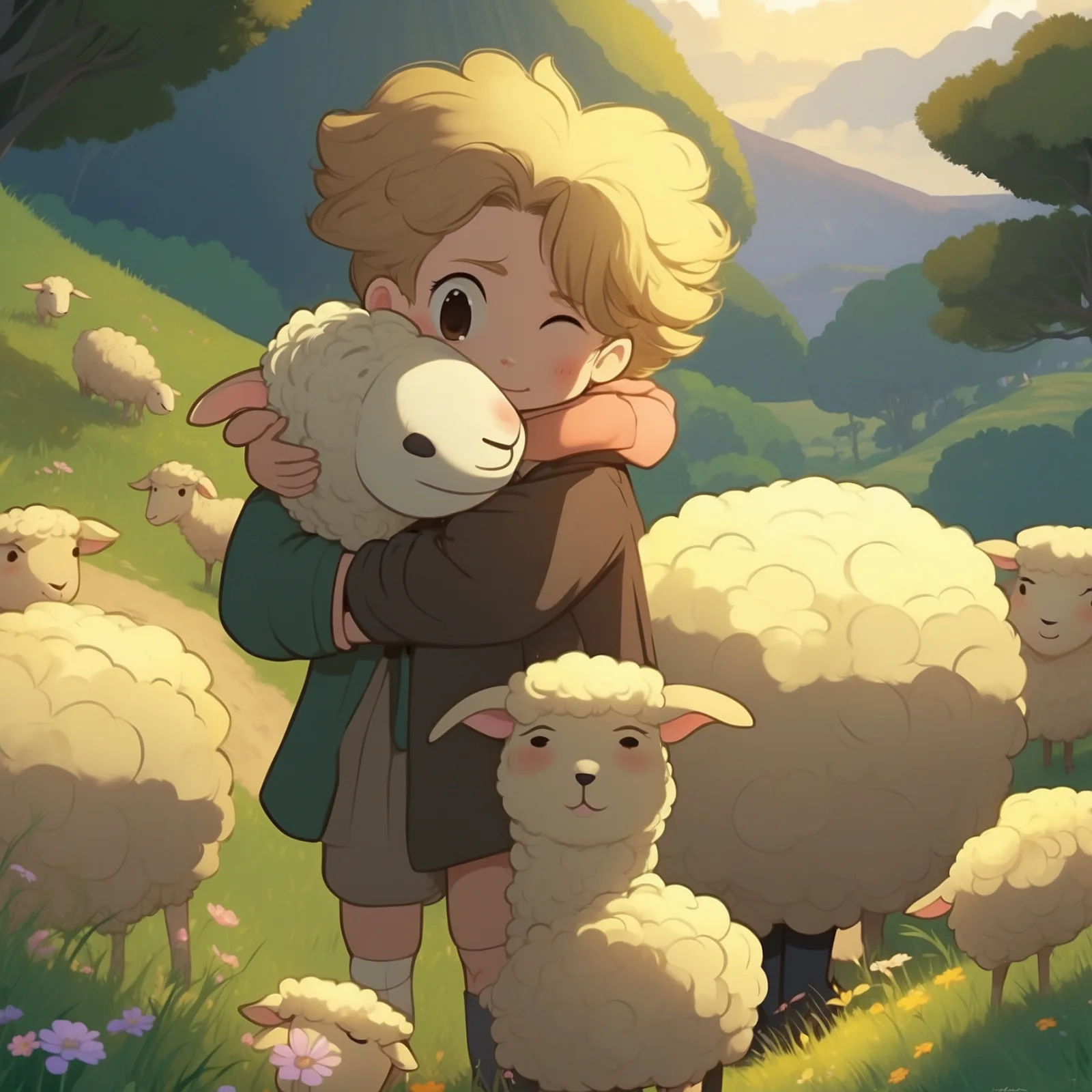 Illustration from the story The Wonderful Sheep
