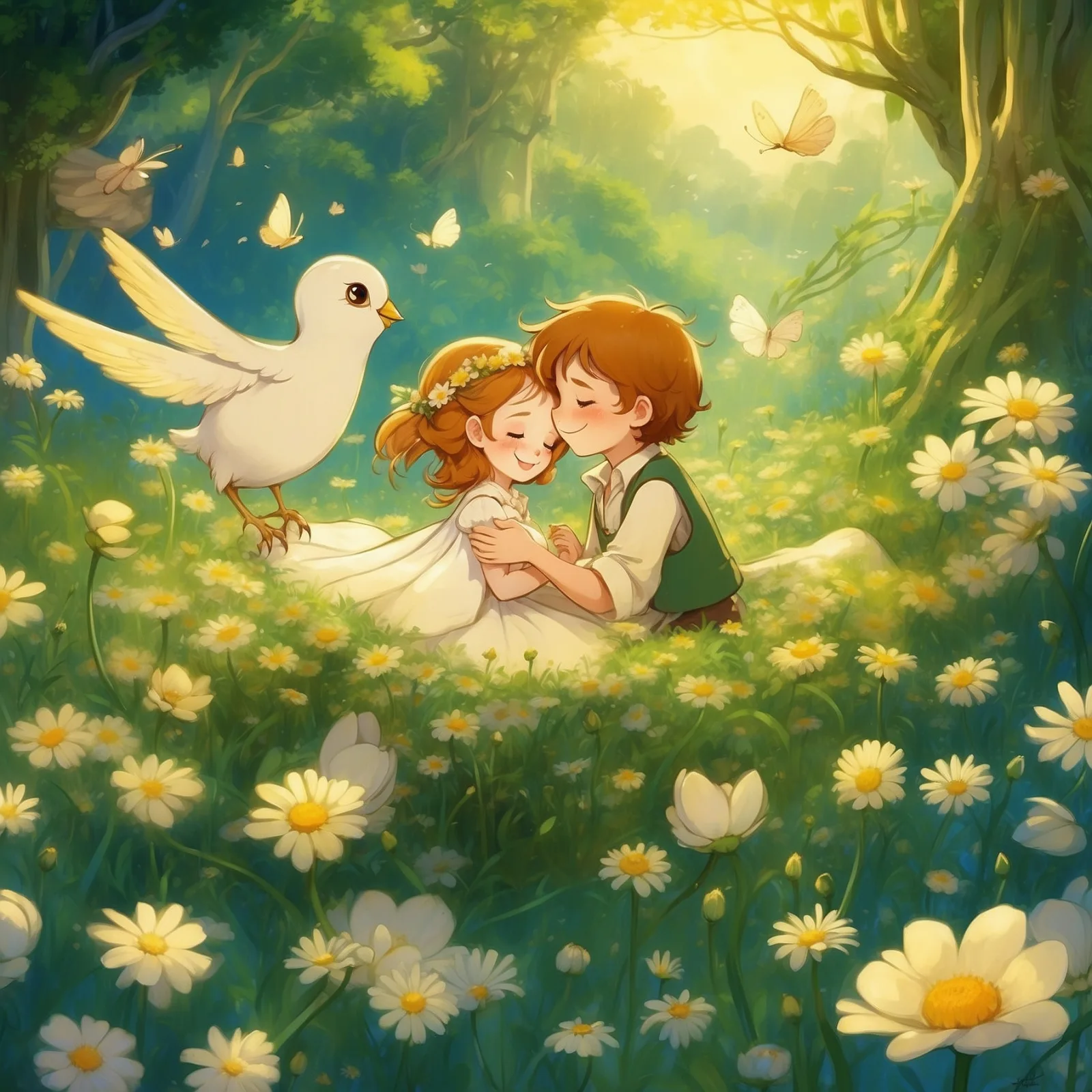 Illustration from the story Thumbelina