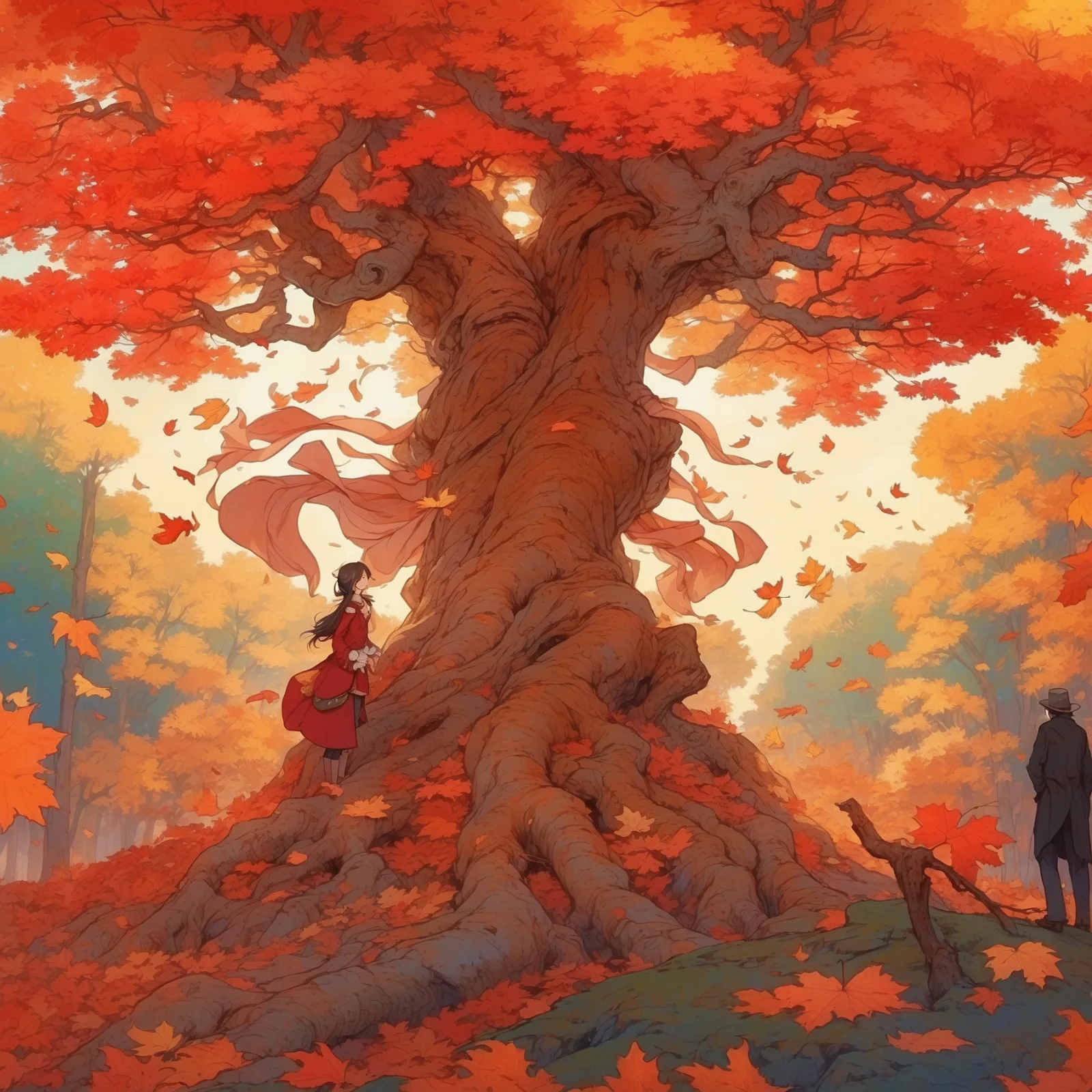 Illustration from the story Why The Autumn Leaves Are Red