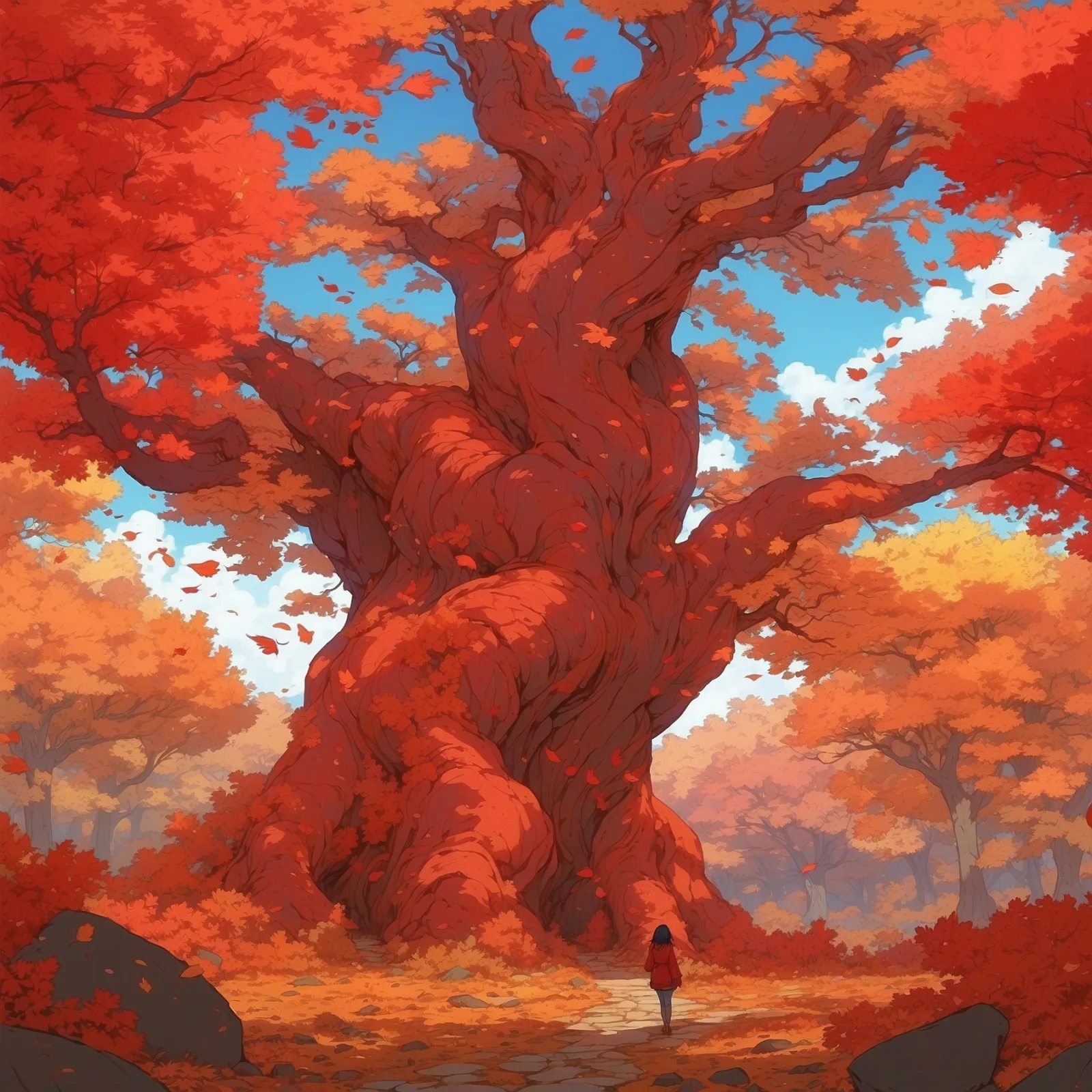 Illustration from the story Why The Autumn Leaves Are Red