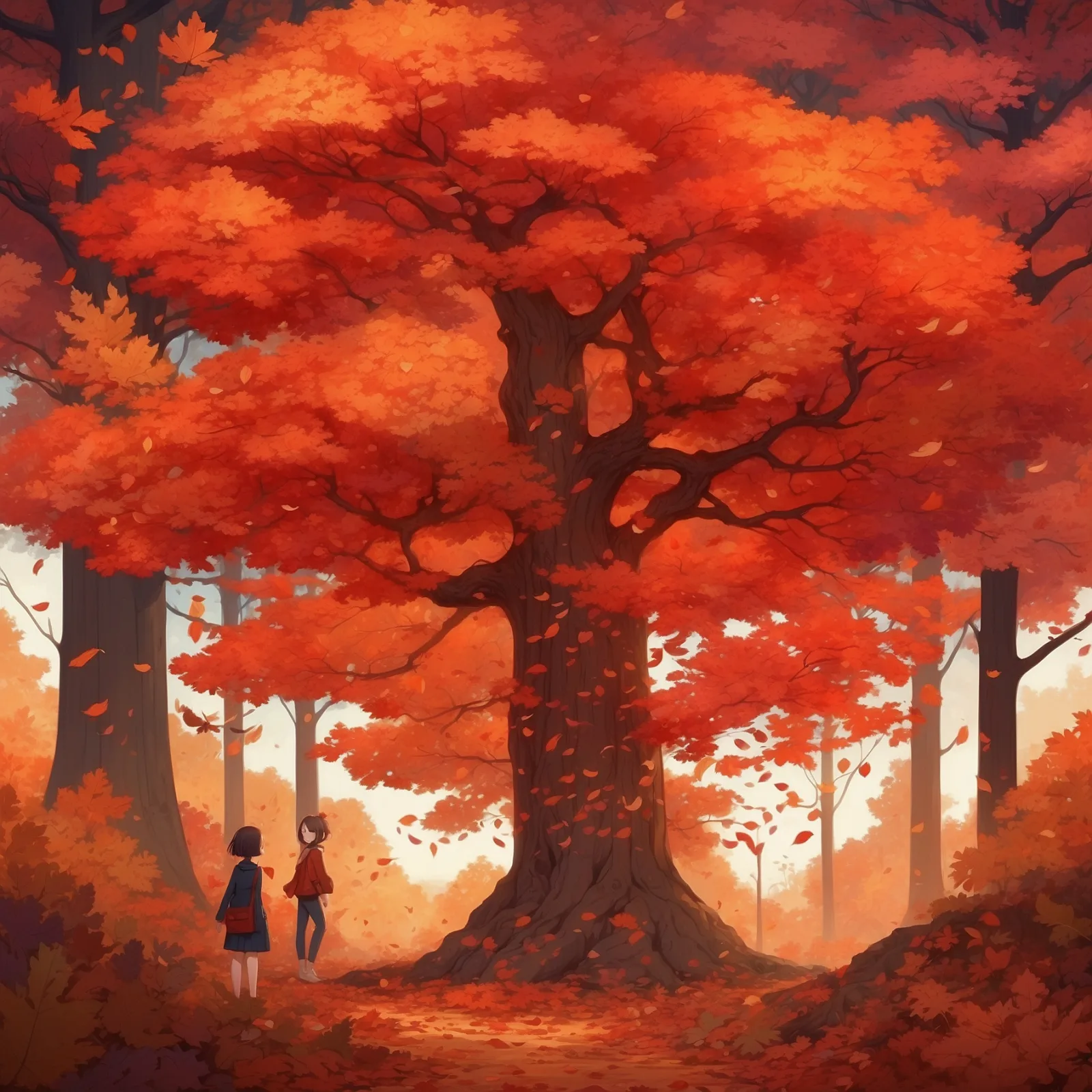 Illustration from the story Why The Autumn Leaves Are Red
