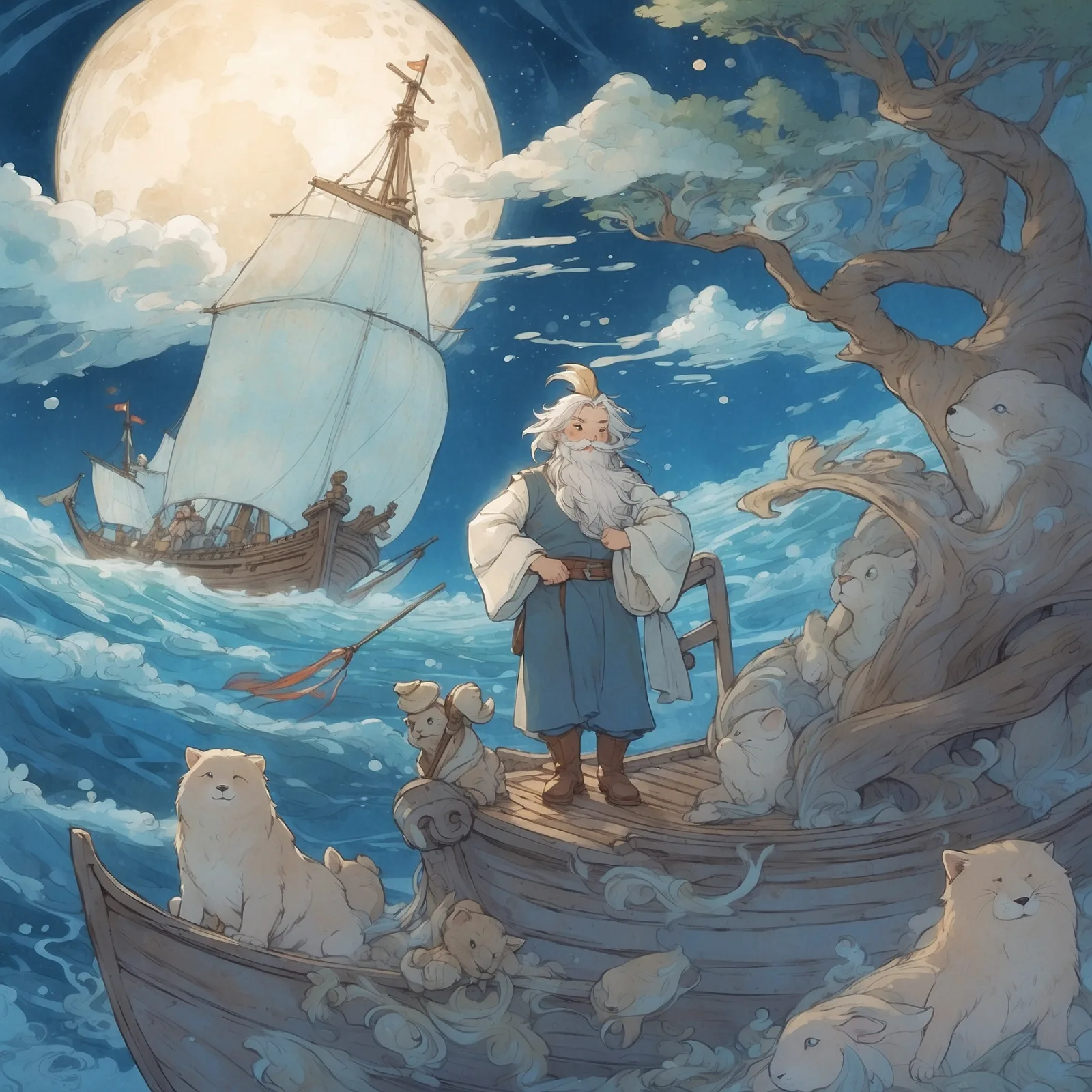 Illustration from the story Why the Sea is Salt