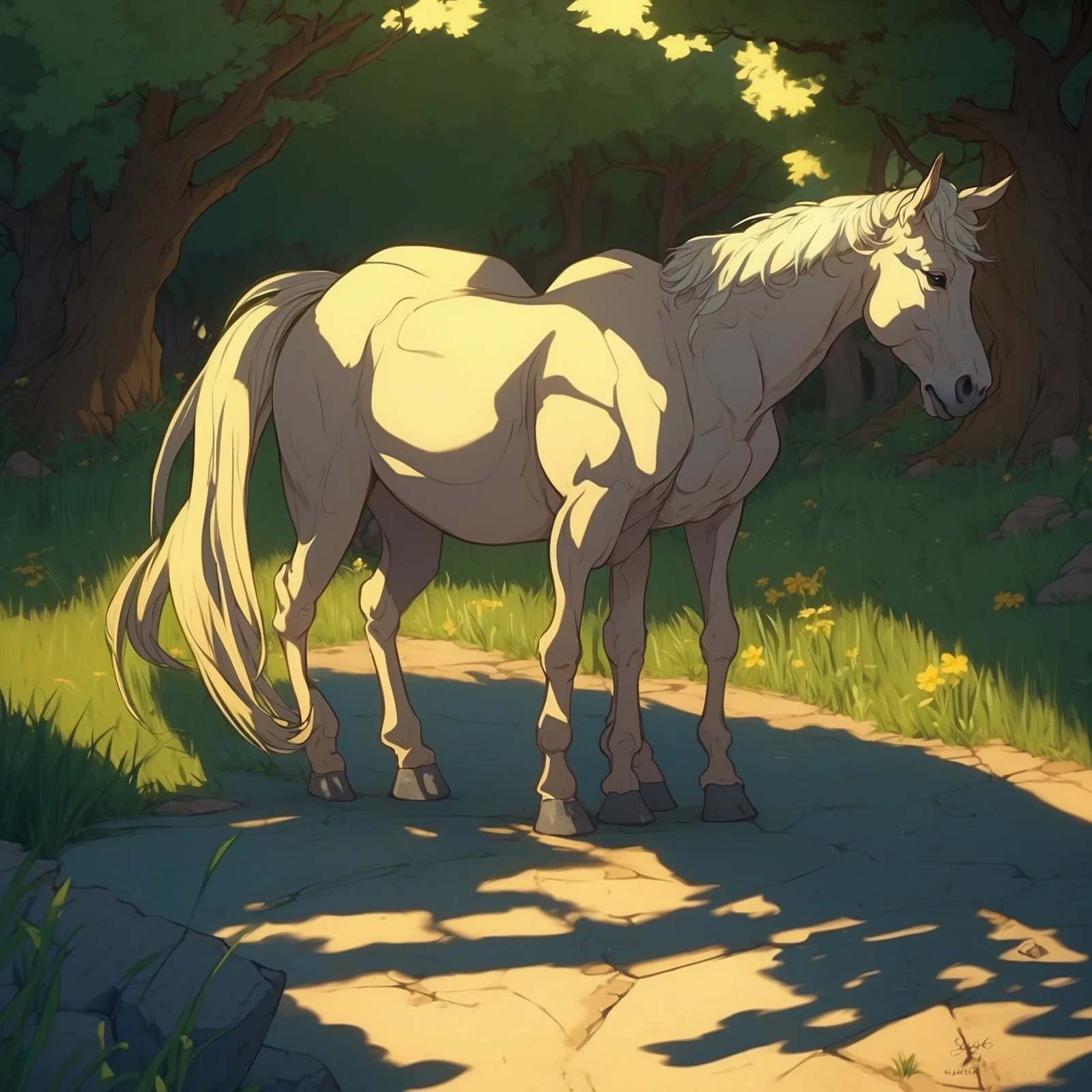 The Ass and His Shadows – illustration