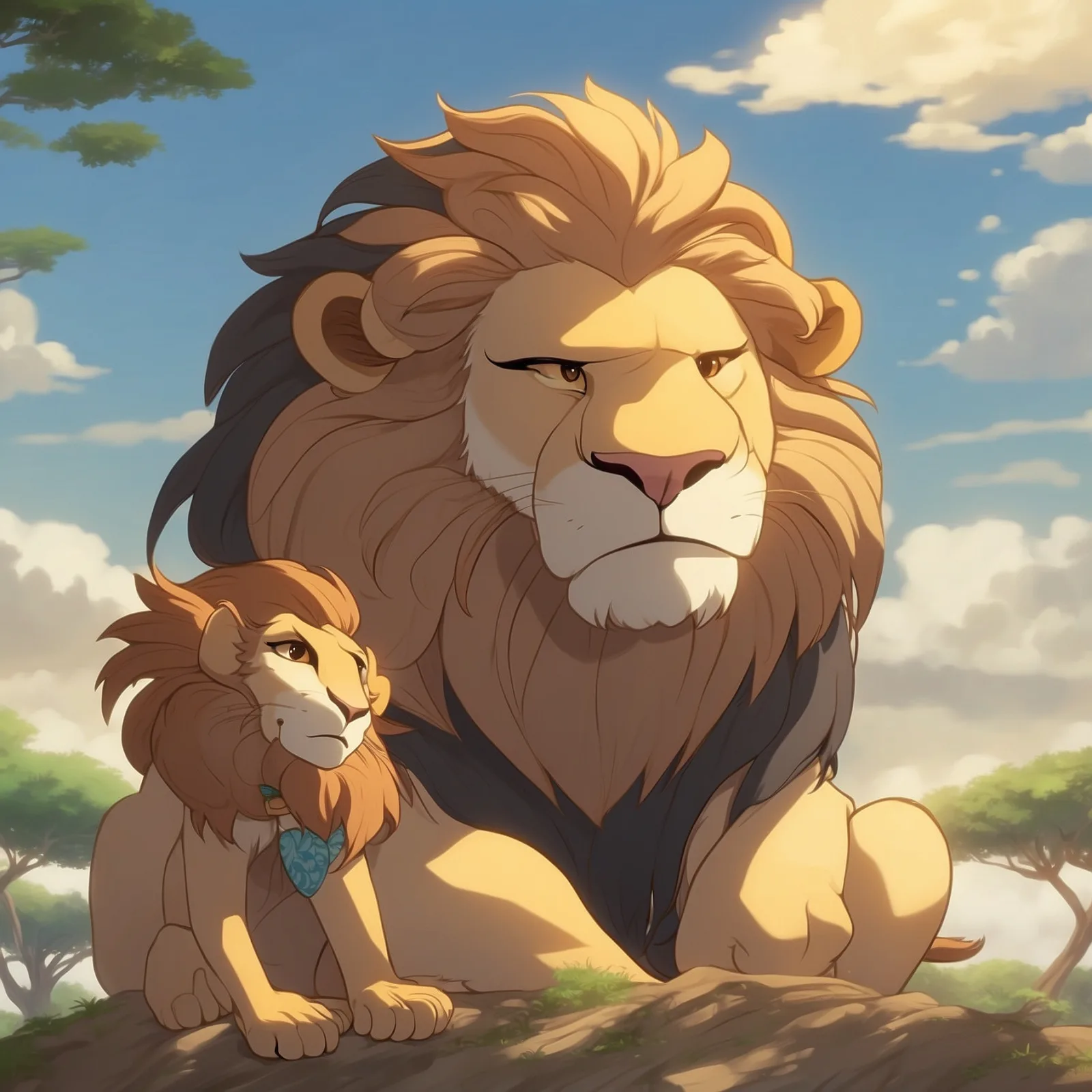 The Lion and the Statue – illustration