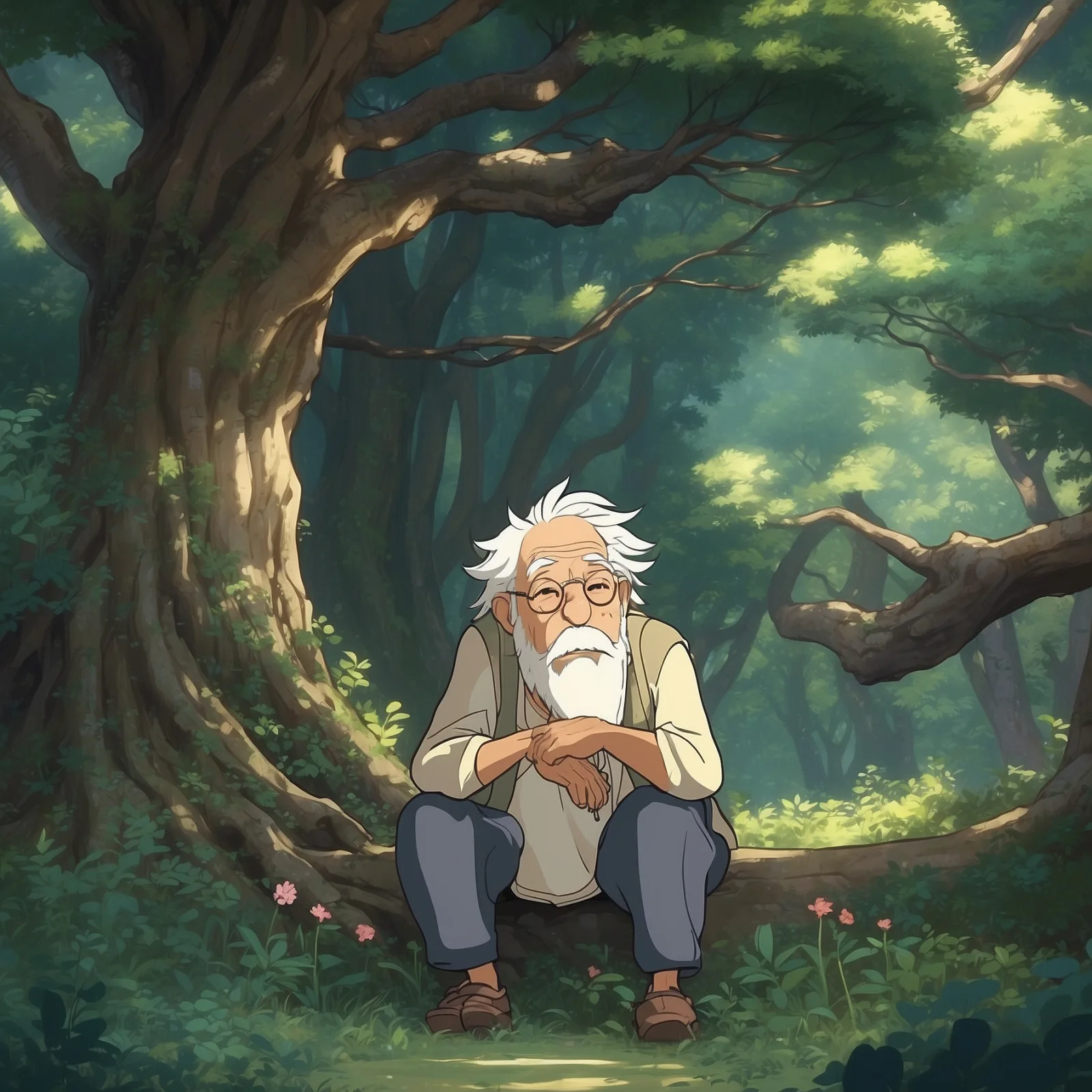 The Story of the Old Man Who Made Withered Trees to Flower – illustration