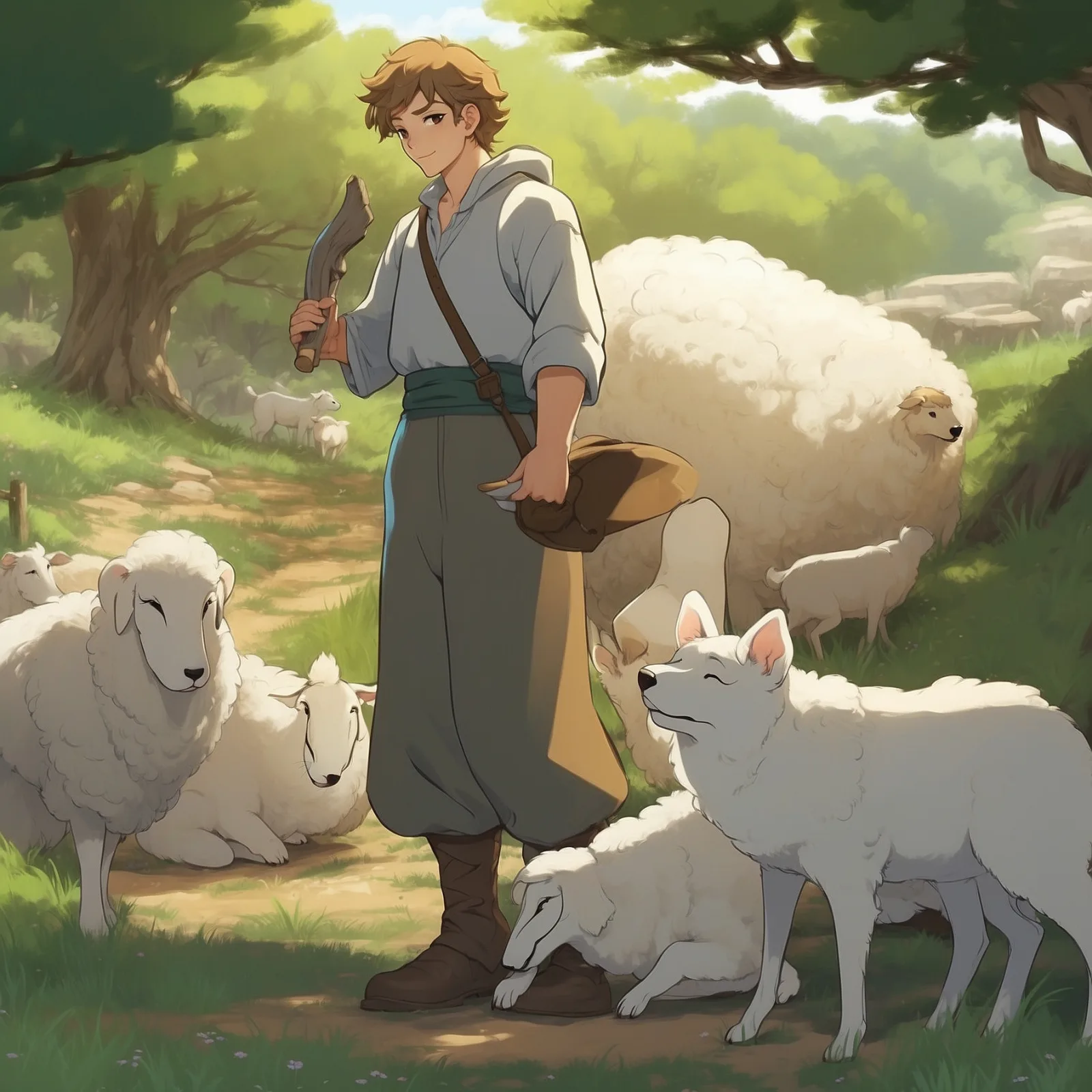 The Wolf and the Shepherd – illustration