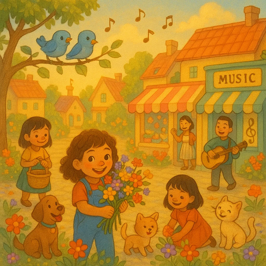 Illustration from the story Together We Are Good: The Day the Little Helpers Saved the Town